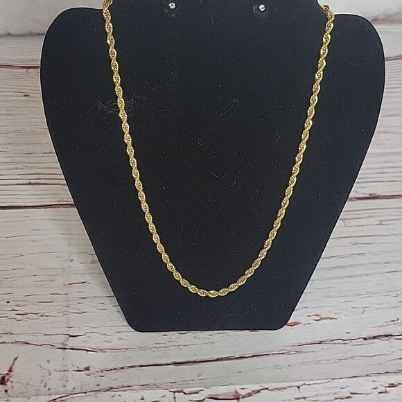 Goldtone Rope Chain 16.5" to 18.5" - Picture 1 of 5